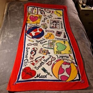RETIIRED BRIGHTON Beach TOWEL 35" x 62” Pool Summer Chic Fashion Hamptons Vtg